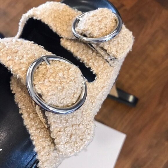 Marc Fisher shearling slide Sandals NIB - Picture 4 of 6